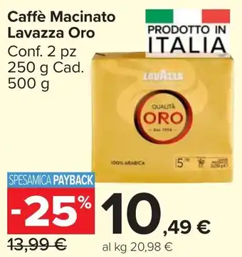 Carrefour Market Caffè Macinato Lavazza Oro offerta