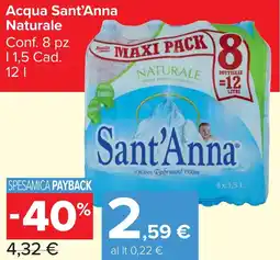 Carrefour Market Acqua Sant'Anna Naturale offerta
