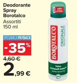 Carrefour Market Deodorante Spray Borotalco offerta