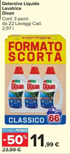 Carrefour Market Detersivo Liquido Lavatrice Dixan offerta