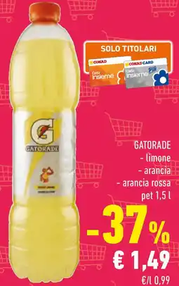 Conad GATORADE limone arancia arancia rossa pet offerta