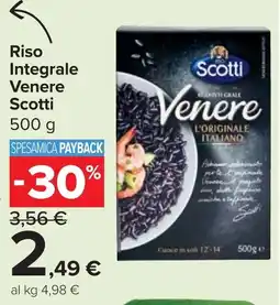 Carrefour Market Riso Integrale Venere Scotti offerta
