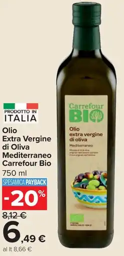 Carrefour Market Olio Extra Vergine di Oliva Mediterraneo Carrefour Bio offerta