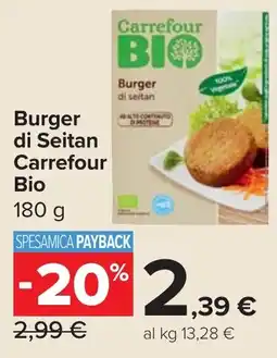 Carrefour Market Burger di Seitan Carrefour Bio offerta