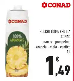 Conad Succhi 100% frutta CONAD offerta