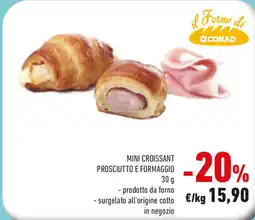 Conad Mini croissant prosciutto e formaggio offerta