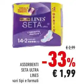 Conad Assorbenti seta ultra LINES vari tipi e formati offerta