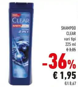 Conad Shampoo CLEAR vari tipi offerta
