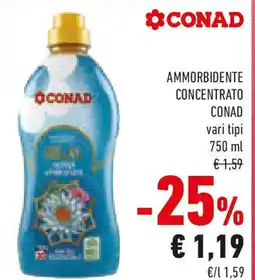 Conad Ammorbidente concentrato CONAD vari tipi offerta