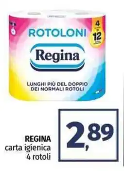 Pam REGINA carta igienica 4 rotoli offerta