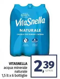 Pam VITASNELLA acqua minerale naturale offerta