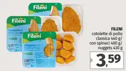 Pam FILENI cotolette di pollo classica/ con spinaci/nuggets offerta