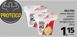 Pam MILK PRO crema dessert protein caramello/ vaniglia/cacao offerta