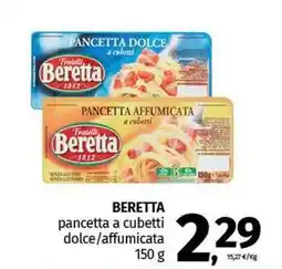 Pam BERETTA pancetta a cubetti dolce/affumicata offerta