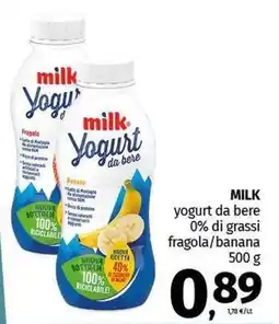 Pam MILK yogurt da bere 0% di grassi fragola/banana offerta
