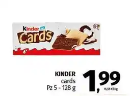 Pam KINDER cards Pz 5 offerta