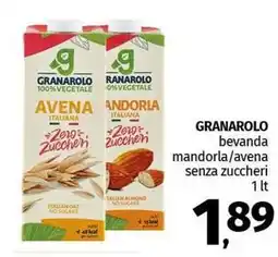 Pam GRANAROLO bevanda mandorla/avena senza zuccheri offerta