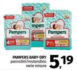 Pam PAMPERS BABY-DRY pannolini/mutandino varie misure offerta