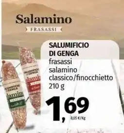 Pam SALUMIFICIO DI GENGA frasassi salamino classico/finocchietto offerta