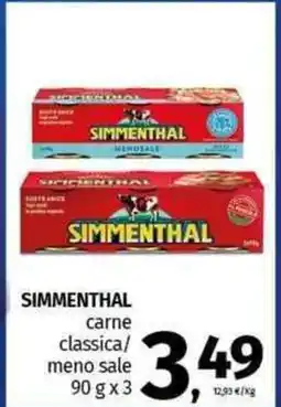 Pam SIMMENTHAL carne classica/ meno sale 90 gx3 offerta