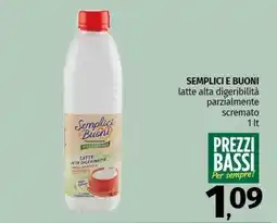 Pam SEMPLICI E BUONI latte alta digeribilità parzialmente scremato offerta
