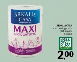 Pam ARKALIA CASA maxi asciugatutto 300 strappi 1 rotolo offerta