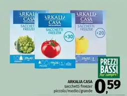 Pam ARKALIA CASA sacchetti freezer piccolo/medio/grande offerta