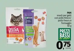 Pam PAM snack per gatti con pollo fresco/ pollo fresco e formaggio offerta