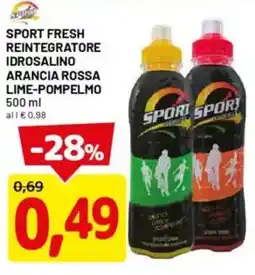 DPiù Sport fresh reintegratore idrosalino arancia rossa lime-pompelmo offerta