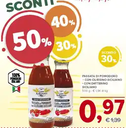 Todis Passata di pomodoro - con ciliegino siciliano - con datterino siciliano offerta