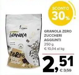 Todis Granola zero zuccheri aggiunti offerta