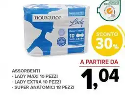 Todis Assorbenti - lady extra 10 pezzi - lady maxi 10 pezzi - super anatomici 18 pezzi offerta