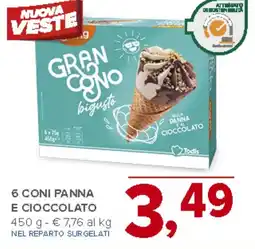 Todis 6 coni panna e cioccolato offerta