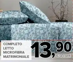 Todis Completo letto microfibra matrimoniale offerta