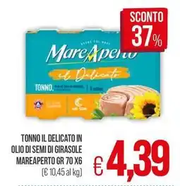 PrestoFresco Tonno il delicato in olio di semi di girasole MAREAPERTO offerta