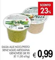 PrestoFresco Salsa alle noci/pesto senz'aglio artigiana genovese offerta