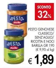 PrestoFresco Pesto genovese classico/ senz'aglio/ ricotta e noci BARILLA offerta