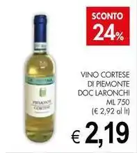 PrestoFresco Vino cortese di piemonte DOC LARONCHI offerta