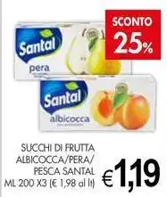 PrestoFresco Succhi di frutta albicocca/pera/ pesca SANTAL offerta