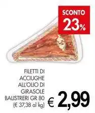 PrestoFresco Filetti di acciughe all'olio di girasole balistreri offerta