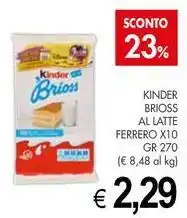 PrestoFresco Kinder brioss al latte ferrero x10 offerta