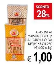 PrestoFresco Grissini al mais/integrali/ all'olio di oliva DERBY x5 offerta