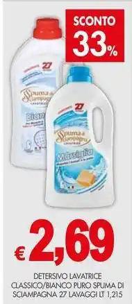 PrestoFresco Detersivo lavatrice classico/bianco puro spuma di sciampagna offerta