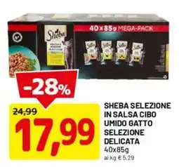 DPiù Sheba selezione in salsa cibo umido gatto selezione delicata offerta