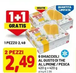 DPiù 6 ghiaccioli al gusto di the al limone / pesca offerta