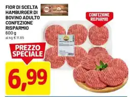 DPiù Fior di scelta hamburger di bovino adulto confezione risparmio offerta