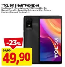 DPiù TCL 501 Smartphone 4G offerta