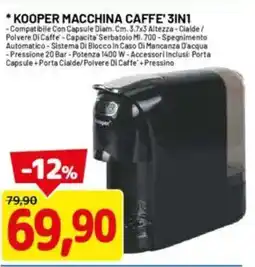 DPiù Kooper macchina caffe' 3in1 offerta