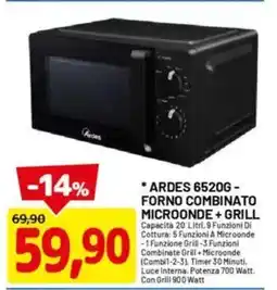 DPiù ARDES 6520G - forno combinato microonde + grill offerta