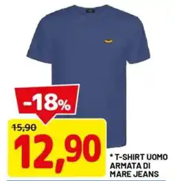 DPiù T-shirt uomo armata di mare jeans offerta